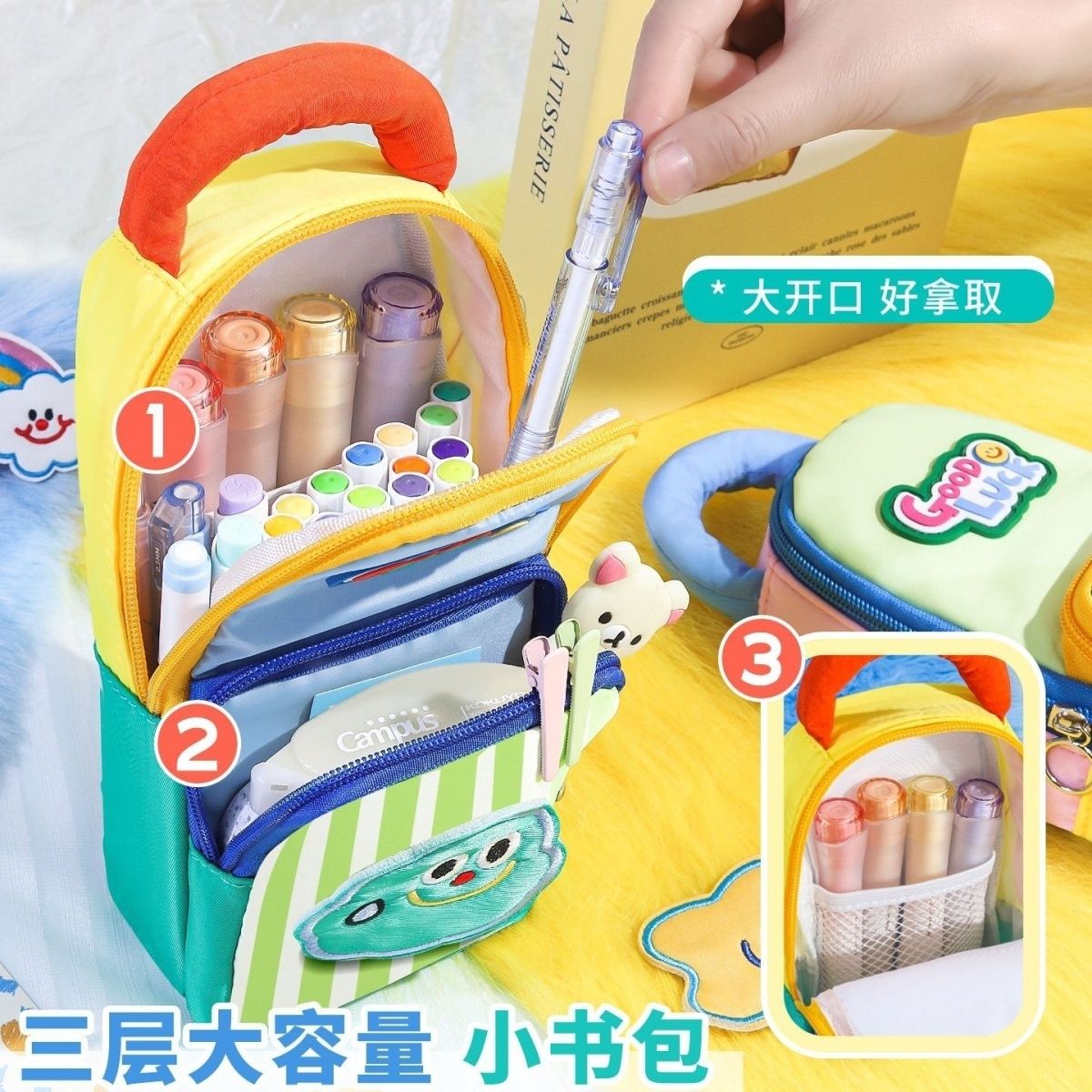 Beauty Makeup Box Set - 3D Кавайный многослойный пенал большой вместимости,