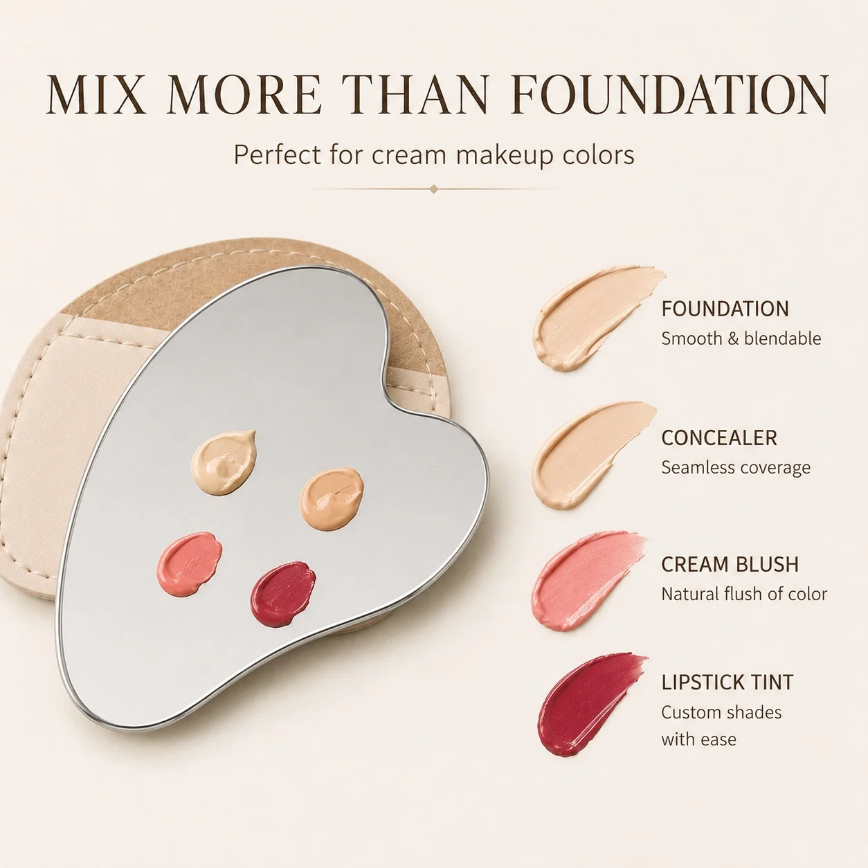 Beauty Makeup Tool - Палитра для смешивания макияжа из нержавеющей